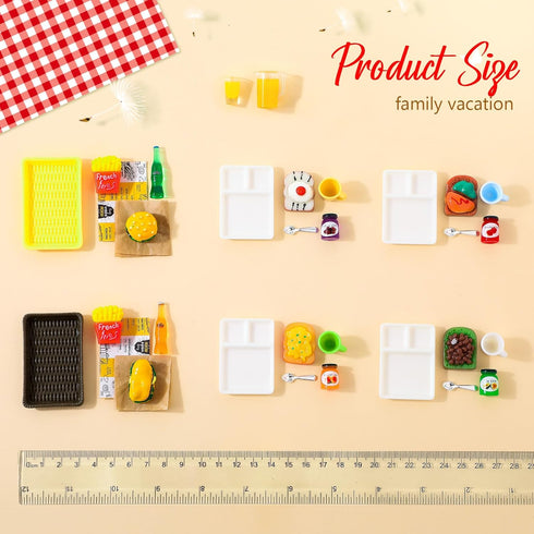 38 Pcs Miniature Food Toy Miniature Doll House Accessories Miniature Play Sets Small Doll Food Dollhouse Food, Hamburger Fries Soda Milk Juice Fas...