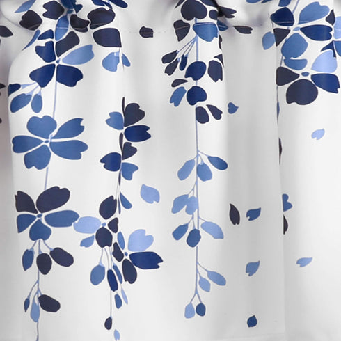 Lush Decor Weeping Flowers Navy and Blue Valance Curtain for Windows, 18" x 52", Navy & Blue...