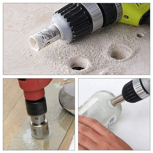 3 otters Diamond Drill Bit Set Hole, 15PCS Hole Saw Set for Glass, Marble, Granite Stone...