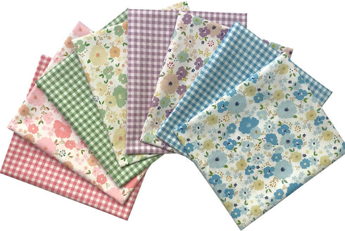 8 Pieces 18" x 22" (46cm x 56cm) Cotton 100% Floral Printed Sewing Supplies Fabric for Quilting Patchwork, DIY Craft, Scrapbooking Cloth...