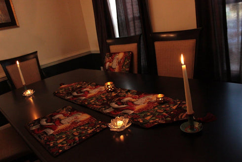 Tache Festive Winter Holiday Christmas Down The Chimney Decorative Tapestry Table Runners, 13 x 90...