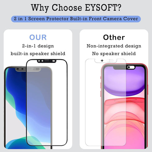 Screen Protector with Front Slide Camera Cover Compatible for Phone 12/ Phone 12 Pro,HD Tempered Glass Screen Protection and Spy Cover Protect Pri...