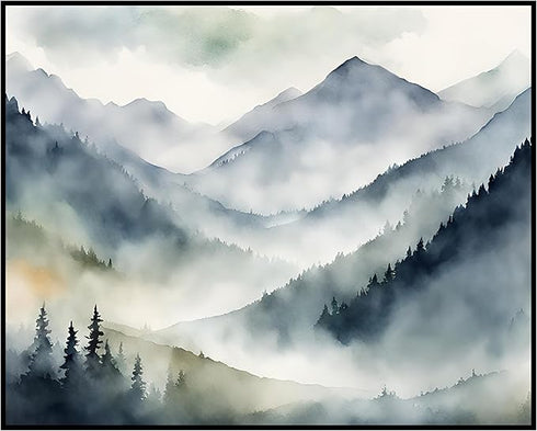 Posterizer 1 pcs- mountains and trees beautiful landscape nature 11-Landscape & Nature Art-Floral Botanical Art- Decor for Home & Office- unframed...