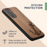 kwmobile Wood Case Compatible with Samsung Galaxy A54 5G Case - Cover - Vintage Anchor Dark Brown...