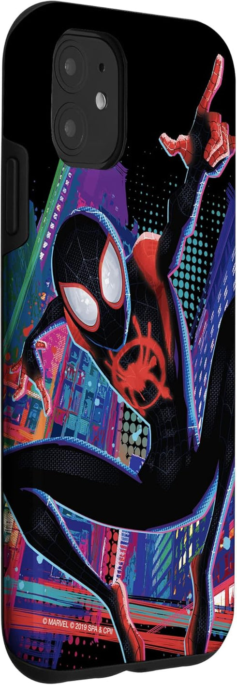 iPhone 11 Marvel Spider-Man Into the Spider-Verse Miles Morales City Case...