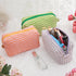2 Pcs Cosmetic Bags Striped Makeup Bags Makeup Pouches Toiletry Bags Travel Organizers Makeup Travel Cases Beauty Organizers (Green Striped)...