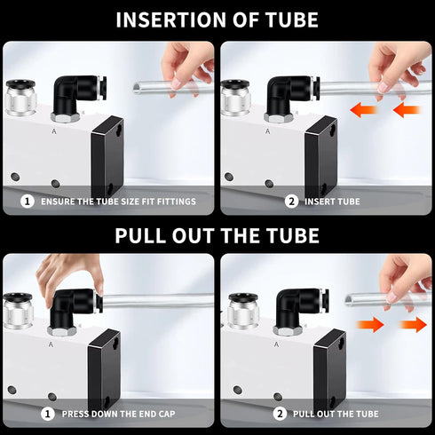 Push to Connect Fittings 1/4 Inch Tube OD x 3/8 Inch NPT Thread Male Elbow and Straight Pneumatic Tube Fittings Quick Connect Fittings Air Fitting...