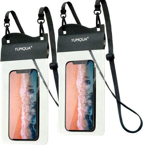 Large Waterproof Phone Pouch 2 Pack, IPX8 Waterproof Cell Phone Case Dry Bag Compatible with iPhone 15 14 13 12 11 Pro Max/8 Plus Galaxy S23 Ultra...