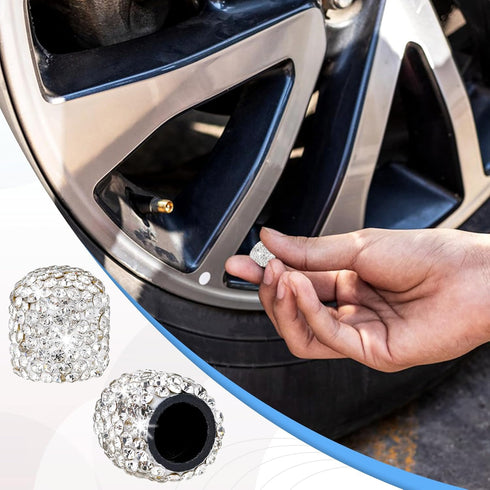 Bling Tire Valve Caps, 8 Pcs Bike Valve Caps, Valve Stem Caps, Car Tire Caps, Valve Caps for Car Tires, Air Caps for Tires, General Cars, Bicycles...