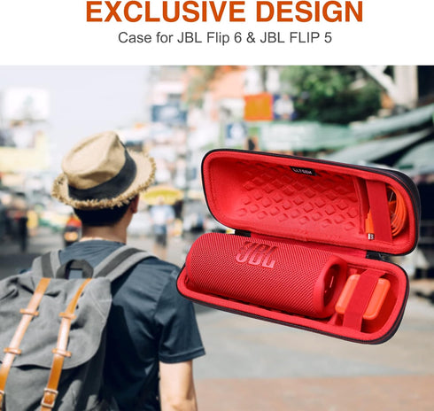 LTGEM EVA Hard Carrying Case for JBL FLIP 6 FLIP 5 Waterproof Portable Bluetooth Speaker - Red...