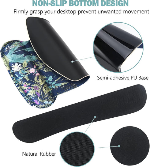 AIMSA Ergonomic Keyboard Wrist Rest and Mouse Pad with Wrist Support Set, Memory Foam Non-Slip Rubber Base, for Home, Office, Easy Typing, Pain Re...