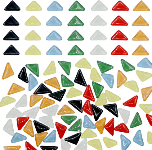 100 Pieces Triangle Glass Mosaic Tiles for Crafts, Bulk Mosaic Pieces Colorful Opaque Mosaic Crystal Chips Supplies for Mosaic Lovers DIY Mosaic P...