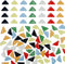 100 Pieces Triangle Glass Mosaic Tiles for Crafts, Bulk Mosaic Pieces Colorful Opaque Mosaic Crystal Chips Supplies for Mosaic Lovers DIY Mosaic P...