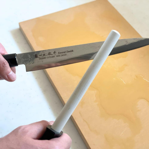 Seki Japan Chef Knife Sharpening Rod, 6 Inch, Durable Ceramic Honing Steel Knife Sharpener (150mm)...