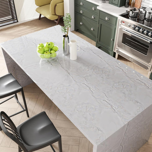 CRE8TIVE Grey White Marble Contact Paper for Countertops Glossy Marble Wallpaper Peel and Stick Countertop Contact Paper Waterproof Self Adhesive ...