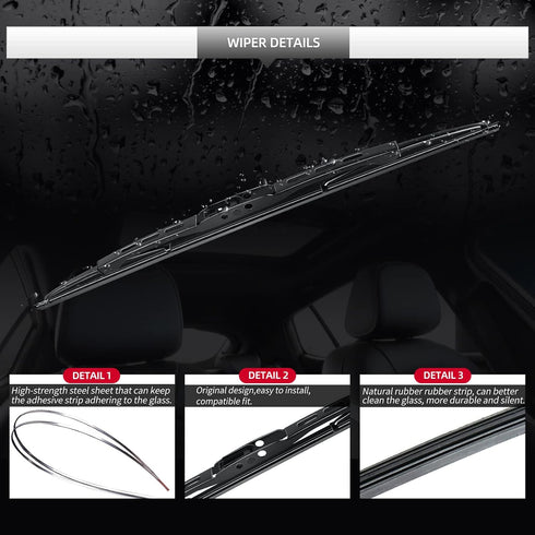 Replacement for Chevrolet Equinox 2018 2019 2020 2021 2022 2023 2024 Rear Windshield Wiper Blade and Arm Assembly-All-weather Back Window Wiper Ar...
