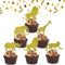 30 Pack Gold Glitter Jungle Safari Animal Cake Cupcake Toppers Cupcake Picks Decorations for Jungle Safari Animal Themed Baby Shower Birthday Part...