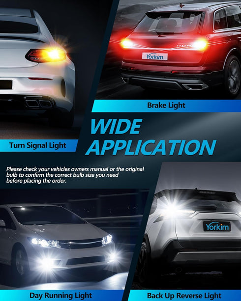 Yorkim 7440 LED Bulb Red 7443 led brake lights bulb with Projector 7441 7444 W21W T20 led bulb Replacement Lamp for brake lights tail lights turn ...