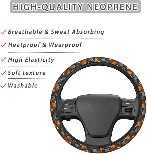 Grunge Boys Basketball Steering Wheel Covers Anti-Slip Elasticity Car Accessories Steering Wheel Protector Universal 15 Inch for Cars SUV Vehicle ...