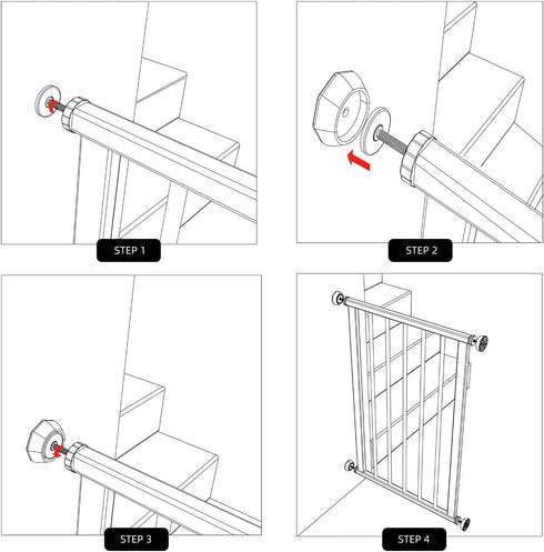 Baby Gate Wall Protector - Protect Walls & Doorways from Pet & Dog Gates - Pressure Mounted Gates Work on Stairs - Gates Wall Cups - 4 Pack - Whit...