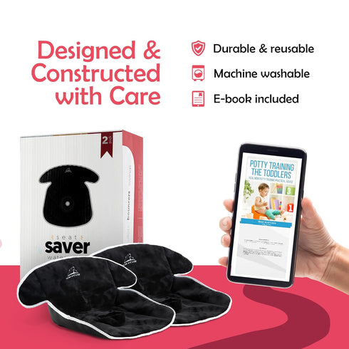 Piddle Pads - Strollers, Bouncers & Car Seat Pad, Waterproof & Machine-Washable Cover on Car Potty for Toddler, Toilet Training Seat Covers, 1 Cou...