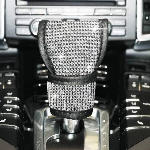 VARGTR Bling Bling Auto Gear Shift Knob Cover,Auto Shift Gear Cover with Crystal Glitter Bling Rhinestones,Car Knob Gear Stick Protector,Universal...