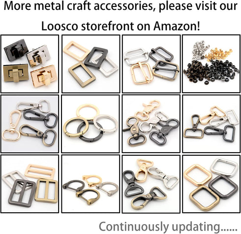 Oval Snap Hooks,with D Rings 8 Sets Purse Hardware Lobster Clasp Keychain Clip Purse Making Accessories (Gunmetal,1 1/4")...