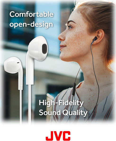 JVC USB-C Wired Earbuds Headphones, Delay-free for Videos and Gaming, Built-in DAC Reduces Noise and Improves Sound Quality, 10.7 mm Diameter Neod...