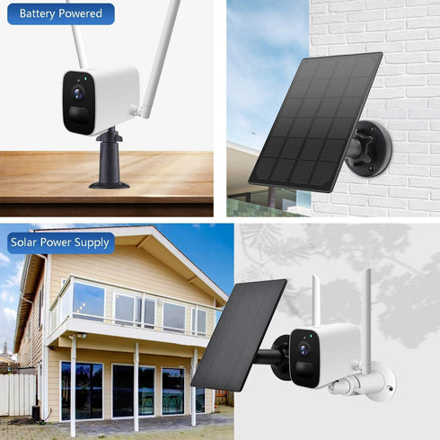 Solar Panel for Rechargeable Battery Outdoor Camera,Waterproof Solar Panel with 9.8ft USB Cable, Continuously Power for Outdoor Security Camera,5V...
