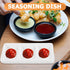 BESTonZON Ceramic Dipping Bowls, 3 Compartment Condiment Tray Hospitality Tray, Ceramic Dipping Sauce Dishes, 6 inch Dessert Platters Rectangular ...