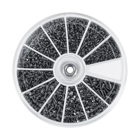 Screws Nuts Assortment Kit, 600pcs 12 Kinds of Repair Hardware Tools Small Screws and Nuts Assortment Kit M1 M1.2 M1.4 M1.6 for Watches Glassess E...