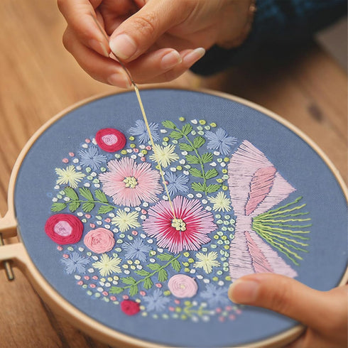 XM-GENYUE 3 Sets Embroidery Kit for Beginners with Operating Instructions, Cross Stitch Kits for Adults with Flowers Patterns, Needlepoint Kits......