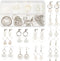 SUNNYCLUE 1 Box DIY 10 Pairs Flat Round Charms Square Linking Rings Earring Making Kit Natural Seashell Charms for Jewelry Making Glass Pearl Bead...