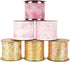 MEEDEE Pink Wired Christmas Ribbon - 2.5 Inch, 6 Rolls, 36 Yards for Tree, Wreaths & Garland...