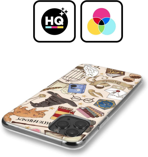 Head Case Designs Officially Licensed Harry Potter Hogwarts Pattern Deathly Hallows XXXVII Soft Gel Case Compatible with Apple iPhone XR...