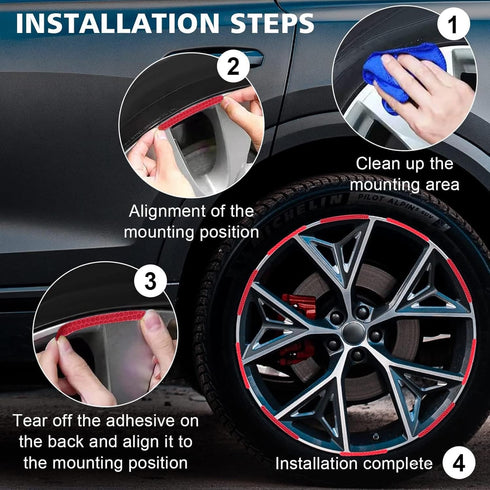 20PCS Reflective Car Wheel Decorative Stripe Stickers, Night Safety Warning Stickers, Anti-Scratch Reflective Stickers Car Motorcycle Wheel Safety...