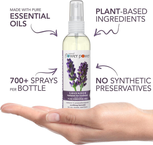 Air Freshener Spray | Lavender 4 Fl Oz | Pack of 3 | Scented w/ Pure Essential Oils | Non-Aerosol Plant-Based Odor Eliminator | Room, Linen, or Ca...