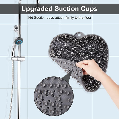 HONYIN Foot Scrubber for Use in Shower, XL Size Larger Shower Foot Scrubber Mat with Non-Slip Suction Cups- Cleans, Exfoliates & Massages Your Fee...