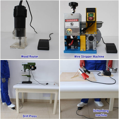 Foot Switch Normally Off Press and Hold to ON 6.6FT UL Cable & Plug, Dead Man Pedal Momentary 15A 250VAC US 3-Prong Piggyback for Lichtenberg Mach...