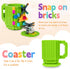 Fubarbar Novelty Coffee Mugs- Kids Brick Gaming Mug Building Head Cup with Straw, Funny Xmas/Birthday Gift For Men, Women, Kids (Green)...