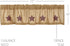 Burlap Natural with Burgundy Stars Primitive 16"x72" Valance Tan Rod Pocket Stenciled Cotton Kitchen Window Curtains...