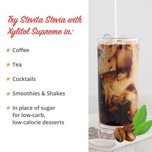 Stevita Stevia with Xylitol Supreme - 50 Packets - All-Natural Sweetener, No Calories - Non-GMO, Vegan, Kosher, Keto, Paleo, Gluten Free, Erythrit...