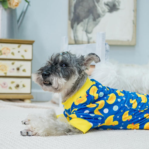 PUPTECK Soft Fleece Dog Pajamas for Small Medium Dogs, Adorable Puppy Sweaters Clothes Jumpsuit Pjs, Lightweight Cat Coat Pet Apparel, Blue, S...