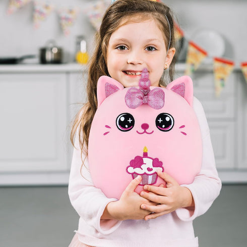 Birthday Gift Cat Plush Toys-11'' Pink Cat Plushies Anime Plush-Kawaii Birthday Plush Pink Gifts Cat Plushie Stuffed Animals Cute Plushies, Cat Pl...