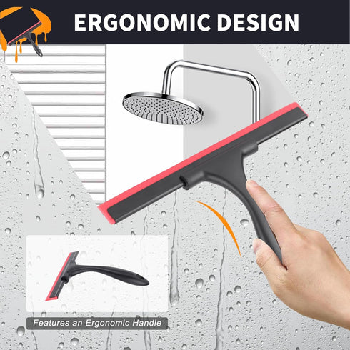 SetSail Shower Squeegee for Glass Doors Stainless Steel Squeegee for Shower Glass All-Purpose Window Squeegee for Tile Shower Walls, Bathroom, Mir...