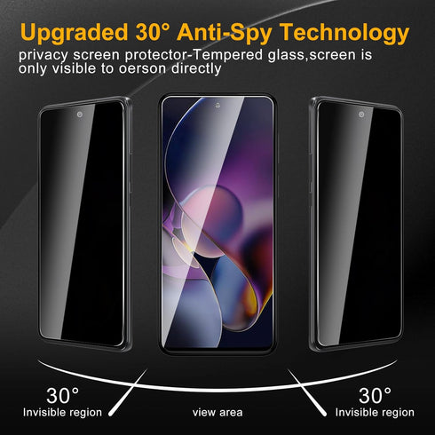 3 Pack Privacy Screen Protector for Motorola Moto G Stylus 5G 2024 With 3 Pack Camera Lens Protector, Anti Spy Tempered Glass 9H Hardness, Black P...