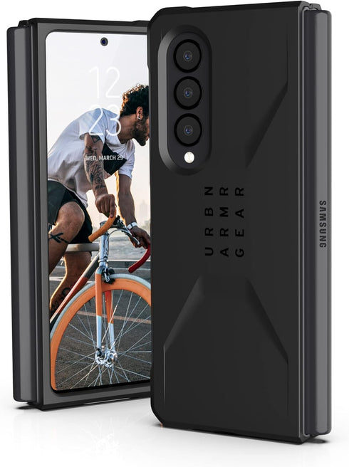 URBAN ARMOR GEAR UAG Designed for Samsung Galaxy Z Fold3 5G (2021) Case Civilian Sleek Ultra-Thin Shock-Absorbent Protective Cover, Black...
