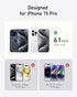 Anker 9H+ Glass for iPhone 15 Pro Screen Protector, Military Grade Shatterproof & Ultra Durable Screen Protector for 15 Pro, Tempered Glass Full C...
