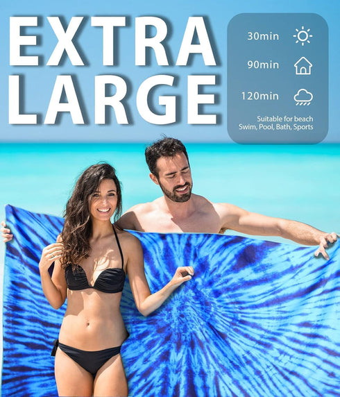 Sand Free Microfiber Beach Towel – Quick Dry Mandala Lightweight Oversized Large Blue Towel Accessories Travel Swim Pool Yoga Cruise Camping Gear ...