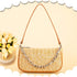 Straw Bag, Beach Bag, Hand-Woven Soft Handbag Underarm Bag With Decorative Chain, Bohemian Summer Bag Suitable for Vacation Travel Daily(Khaki)...